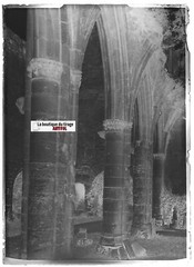 Abbey of Jumièges, Vintage Glass Photo Plate, Black & White Negative 6×9 cm