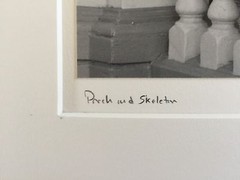 BRUCE BLUM Matted & SIGNED B&W Photo Print (10″X10″)-«Porch & Skeleton»