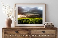 Supercell Thunderstorm Over Field in Oklahoma Photography Print – Weather, Storm