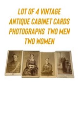 Vintage Photographs Lot Of 4 Antique Cabinet Cards 2 Women 2 Men One In Uniform