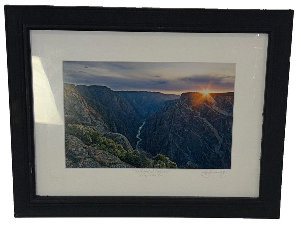 Signed Landscape Photograph “The Painted Wall at Sunset from Cedar Point” Framed