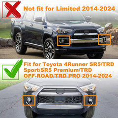 Daytime Running Light Fog Lights for 2014-2024 Toyota 4Runner Drl | 2Pcs 14-24 5