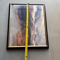 Framed Mountain Landscape Photo Print Snow Peak Gold Aspen Forest