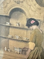 Wallace Nutting Dainty China Colonial Interior Scene Hand Tinted Photo Art