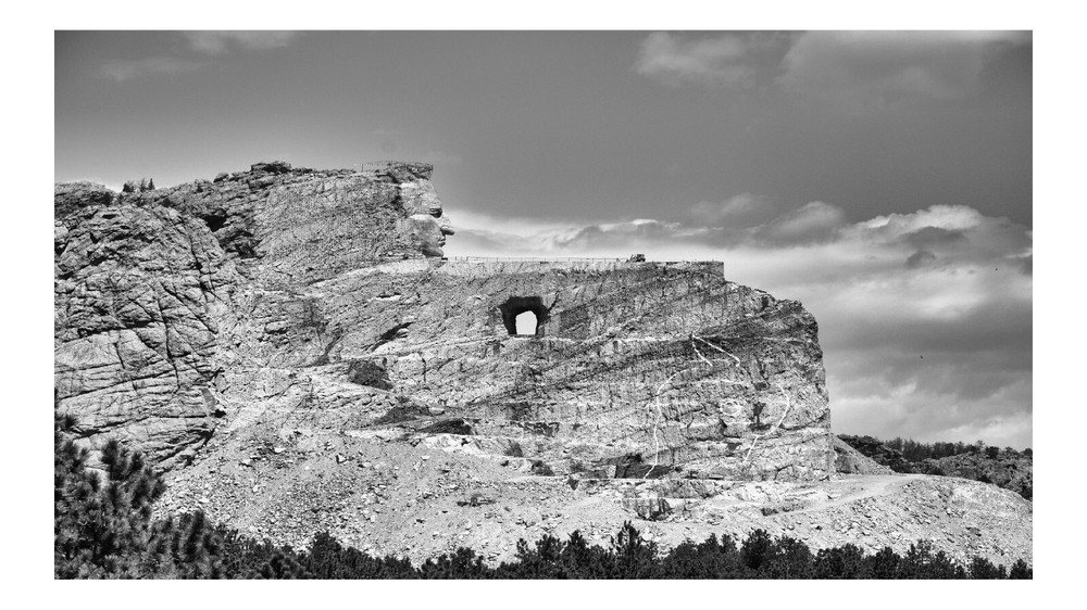 B/W Crazy Horse Monument, High Resolution Image, Many Formats, TV Art