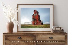 Country Photography Print – Picture of Old Wooden Grain Elevator in Texas