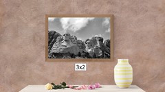 BW Mount Rushmore Presidents, High Resolution Image, Many Formats, TV Art
