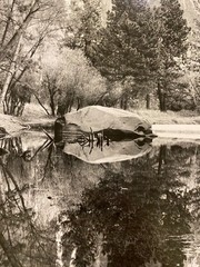 Black & White Photograph Merced River Bob Werling Ansel Adams Student California