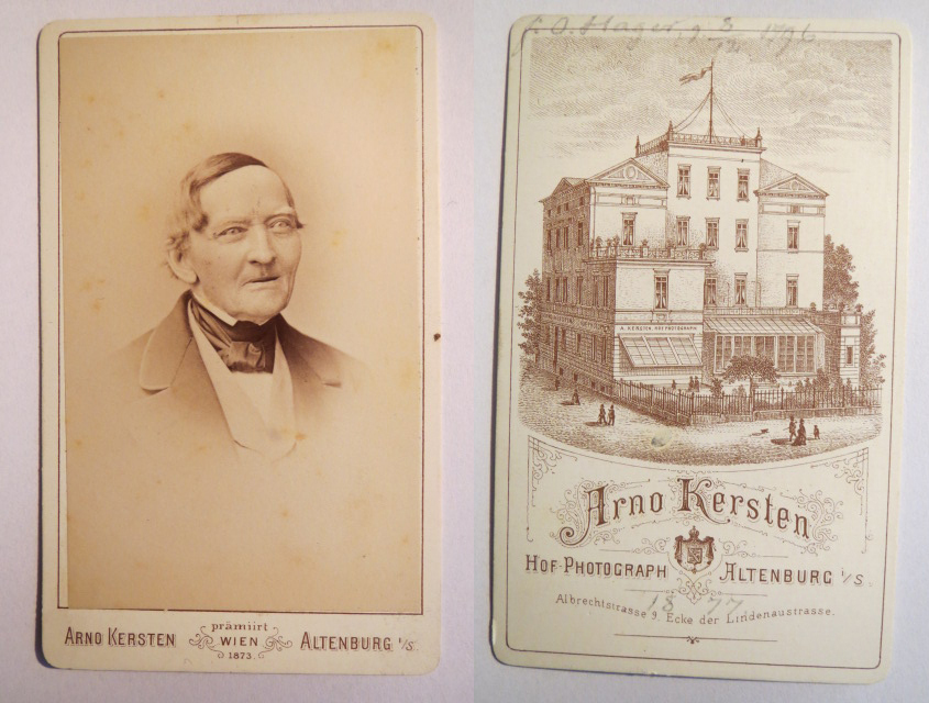 Altenburg I. S. – 1877 – Herr Hager – born 8.12. 1796/CDV Beautiful Reverse