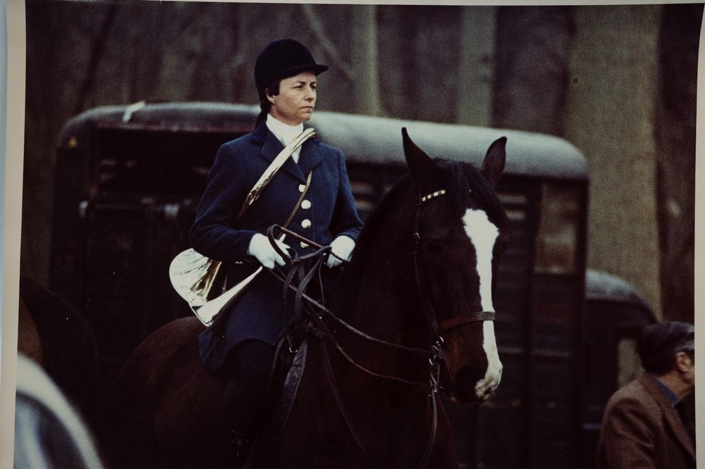 Vintage Analog Photo France Hunting Foxhunting Horse 24X30Cm 1970