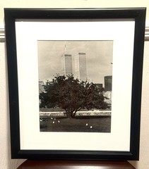 WTC Twin Towers NYC Black & White Photo Print Custom Matted & Framed 19 x 22 #2