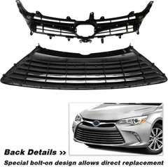 Front Upper & Lower Bumper Grille Assembly Fit for 2015 2016 2017 Toyota Camry L
