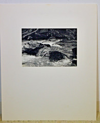 Lot of 3 B&W Photo 7 x 5- mat 14 x 12- Paddock Fence Stream Ivy Country Charm