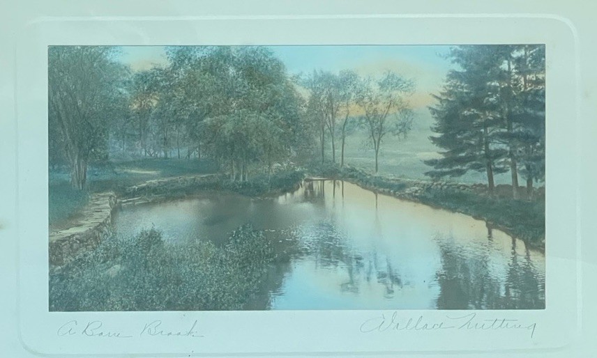 ANTIQUE EARLY 20c Photography PRINT Wavy Glass Arts and Crafts Landscape