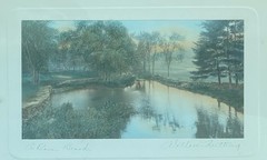 ANTIQUE EARLY 20c Photography PRINT Wavy Glass Arts and Crafts Landscape