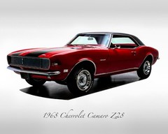 Classic Cars – 1968 Chevrolet Camaro Z28 Matador Red- Print
