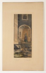 David Davidson Original Hand-Colored Photo «Afternoon Call» Framed 10×16″ ~1910s