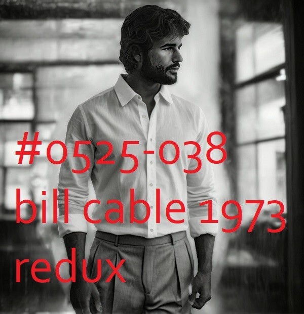 VINTAGE MALE PORTRAIT #0525-038 -bill cable redux 1973 -free shipping in usa