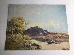 Vintage MCM Art Treasures Inc John Loo Nature Lithograph on Canvas Unframed G3