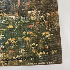Vintage Art Treasures Grand Tetons Lithograph on Canvas Unframed 17.5 X 12