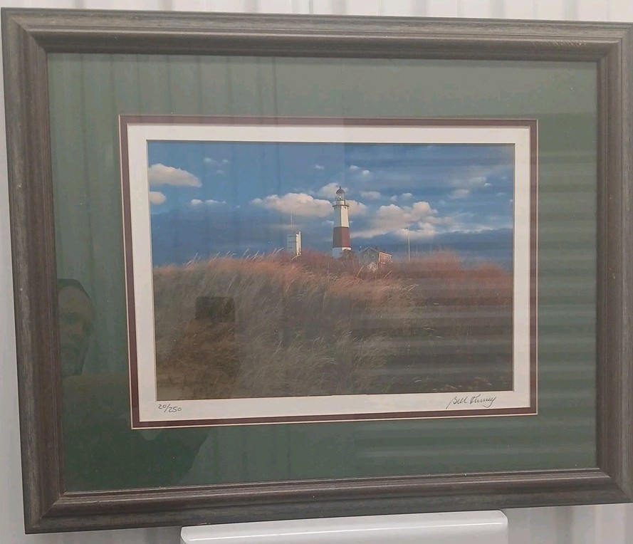 Bill Kinney Signed Ltd Ed Photo Montauk Lighthouse #20/250 – Custom Framed