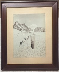 Original 1888 VITTORIO SELLA ‘Crevasse on Glacier Blanc’ Gelatin Silver PHOTO