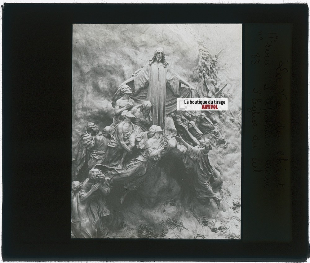 L’Apotheosis Divine, Jesus, Photo Plate Glass, Black & White, Positive