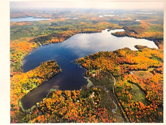 Birch Lake, Winchester, Vilas County, Wisconsin Overhead Photo. Frame Optional.