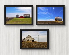 4x6in Set of 3 barn picture midwest country landscape photography wall art print
