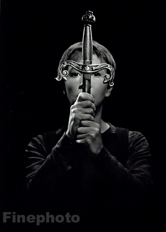 1956 Vintage 16×20 JULIE HARRIS Theatre Film Actress Sword Photo By YOUSUF KARSH