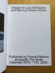 FRIEND EDITIONS Testing Light and Location on Heleen – Lara Verheijden Zine Book
