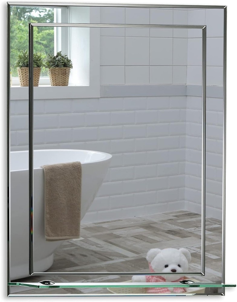Neue Design Mood Rectangular Bathroom Mirror with Shelf, (20 x 16 inch) Wall …