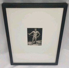 Vintage 12×15 Framed Nude Male Physique 4×5 Photo Original 1950s Bruce Bellas