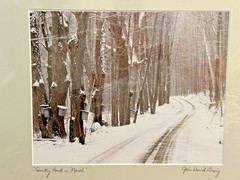 John David Geery COUNTRY ROAD IN MARCH Matted Photographic Print Signed Vermont