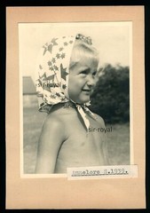 1939 – Blonde Girl Annelore Wearing a Headscarf – 1930s – Photo 11x15cm