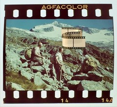 Original Agfacolor Colour Slide 3.5x4cm – Mountaineers in the Alps – 1938-39