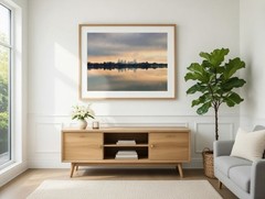 Colorado Denver Skyline Cityscape Sloans Lake Sunrise, Fine Art Photography,