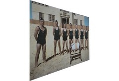 Byron Bay surf Vintage Life Saving Australia Print Poster art Glass Frame