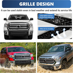 Front Upper Hood Bulge Molding Grille Trim Compatible with 2014-2021 Toyota Tund