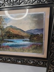 Vintage Pair Dufex Prints FJ Warren LTD Foil Landscape Matted In Plastic Frames
