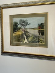 SIGNED SAWYER AMONOOSUC RIVER LITTLETON HAND TINTED PHOTOGRAPH FRAMED