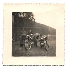 Photo Vintage Original Men with Motorcycles Vintage Motorcycle 1953
