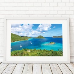 Waterlemon Cay, St John Beach Aerial Photography Wall Art Decor, Leinster Bay