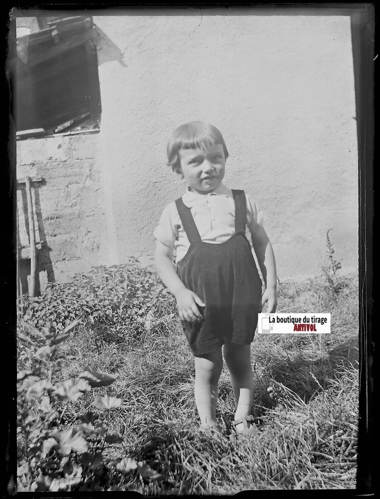 Young Boy, Child, Vintage Glass Photo Plate, Black & White Negative 9X12 Cm