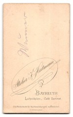 Photograph J. Kartmann, Bayreuth, Luitpoldplatz, Soldier in Uniform RGT, 1 with M