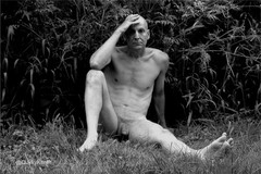 Nude male art model photographs, 2 color 4×6″, 1 greyscale 5×7″