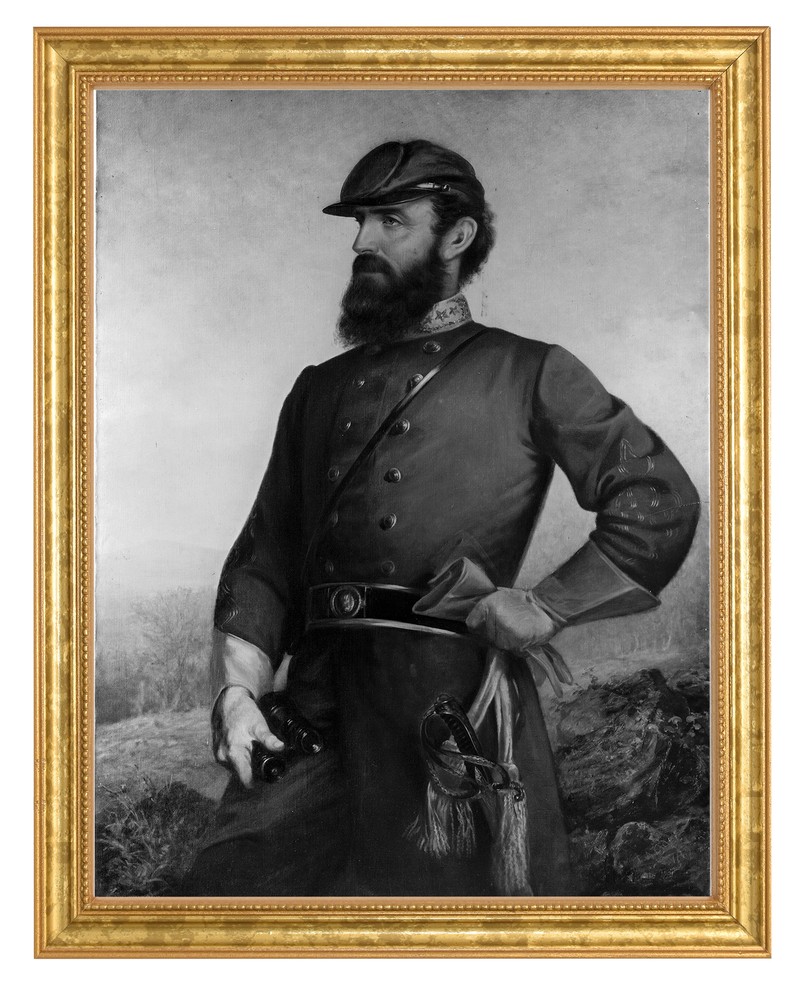 Thomas Jonathan Jackson Photograph in a Aged Gold Frame