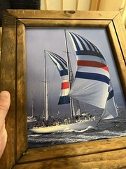 Photograph Boating Sailing Framed Wood 13.5 x 11” Sydney Hobart Yacht Race 13751