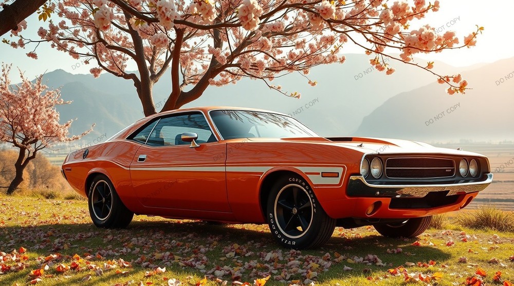 Vintage Car Two Digital Image Picture Photo Wallpaper Background Desktop AI Art