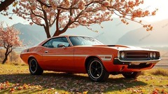 Vintage Car Two Digital Image Picture Photo Wallpaper Background Desktop AI Art